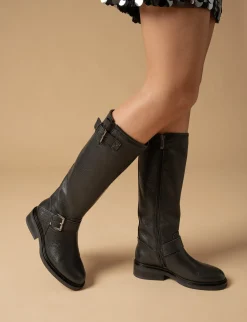 Sale Stivali tacco 2cm pelle Donna Stivali Tacco Basso