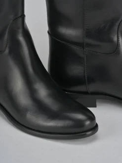 Outlet Stivali tacco 2cm pelle Donna Stivali Tacco Basso