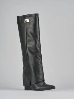 Outlet Stivali tacco 9cm pelle Donna Stivali Tacco Alto