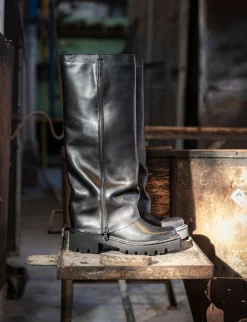 Clearance Stivali tacco 3cm pelle Donna Stivali Tacco Basso