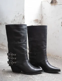 Stivali tacco 7cm pelle Donna Stivali Tacco Alto