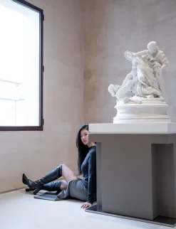 Discount Stivali tacco 9cm pelle Donna Stivali Tacco Alto