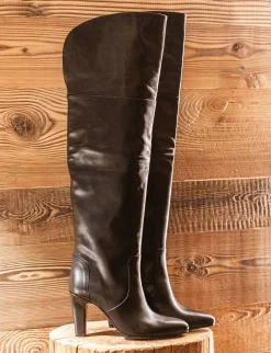 Stivali tacco 8cm pelle Donna Stivali Tacco Alto