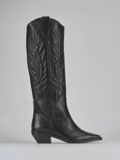 Outlet Stivali tacco 7cm pelle Donna Stivali Tacco Alto