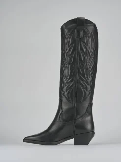 Outlet Stivali tacco 7cm pelle Donna Stivali Tacco Alto