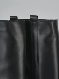 New Stivali tacco 2cm pelle Donna Stivali Tacco Basso