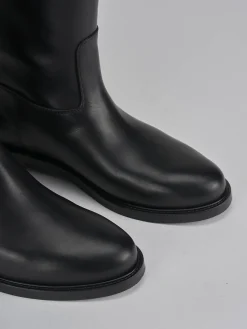 New Stivali tacco 2cm pelle Donna Stivali Tacco Basso