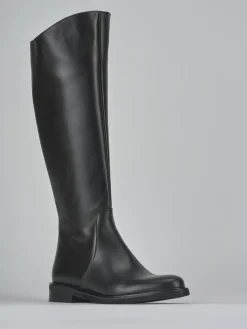 Outlet Stivali tacco 2cm pelle Donna Stivali Tacco Basso