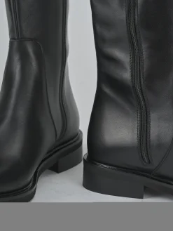 Outlet Stivali tacco 2cm pelle Donna Stivali Tacco Basso