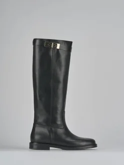 Stivali tacco 2cm pelle Donna Stivali Tacco Basso