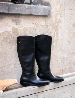 New Stivali tacco 2cm pelle Donna Stivali Tacco Basso