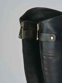 New Stivali tacco 2cm pelle Donna Stivali Tacco Basso