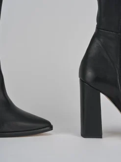 Outlet Stivali tacco 9cm pelle Donna Stivali Tacco Alto