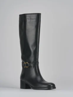 Outlet Stivali tacco 4cm pelle Donna Stivali Tacco Basso