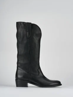 Stivali tacco 3cm pelle Donna Stivali Tacco Basso