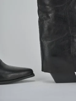 Outlet Stivali tacco 7cm pelle Donna Stivali Tacco Alto