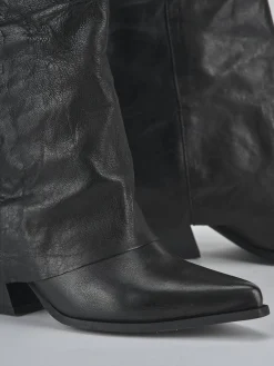 Outlet Stivali tacco 7cm pelle Donna Stivali Tacco Alto