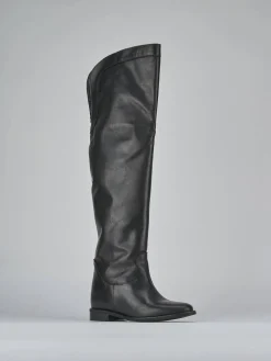 Outlet Stivali tacco 2cm pelle Donna Stivali Tacco Basso