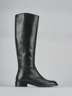 New Stivali tacco 2cm pelle Donna Stivali Tacco Basso