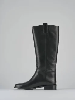 Hot Stivali tacco 2cm pelle Donna Stivali Tacco Basso