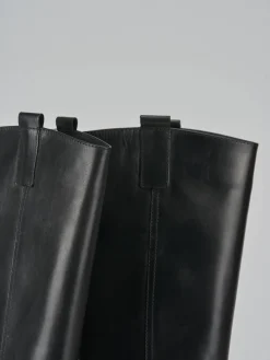 Hot Stivali tacco 2cm pelle Donna Stivali Tacco Basso