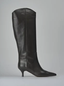 Clearance Stivali tacco 5cm pelle testa Donna Stivali Tacco Alto