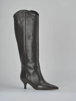 Clearance Stivali tacco 5cm pelle testa Donna Stivali Tacco Alto