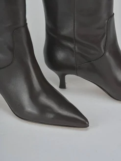 Clearance Stivali tacco 5cm pelle testa Donna Stivali Tacco Alto