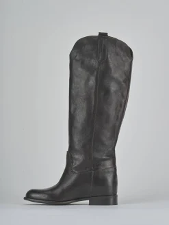 Hot Stivali tacco 2cm pelle testa Donna Stivali Tacco Basso