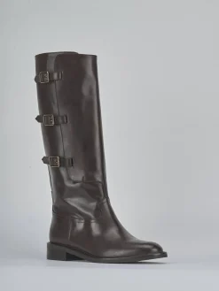 New Stivali tacco 3cm pelle testa Donna Stivali Tacco Basso