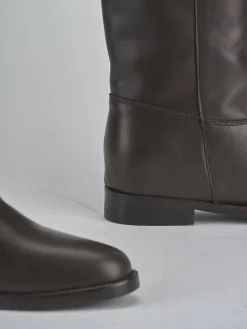 Discount Stivali tacco 2cm pelle testa Donna Stivali Tacco Basso