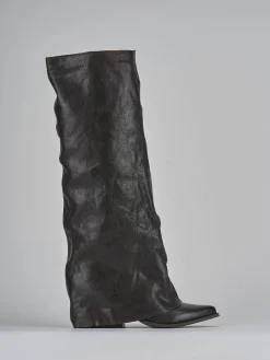 Outlet Stivali tacco 6cm pelle testa Donna Stivali Tacco Alto