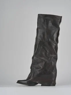 Outlet Stivali tacco 6cm pelle testa Donna Stivali Tacco Alto