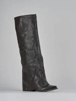 Outlet Stivali tacco 6cm pelle testa Donna Stivali Tacco Alto