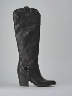 Discount Stivali tacco 7cm pelle testa Donna Stivali Tacco Alto