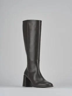 Clearance Stivali tacco 7cm pelle testa Donna Stivali Tacco Alto