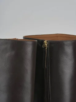 Clearance Stivali tacco 7cm pelle testa Donna Stivali Tacco Alto