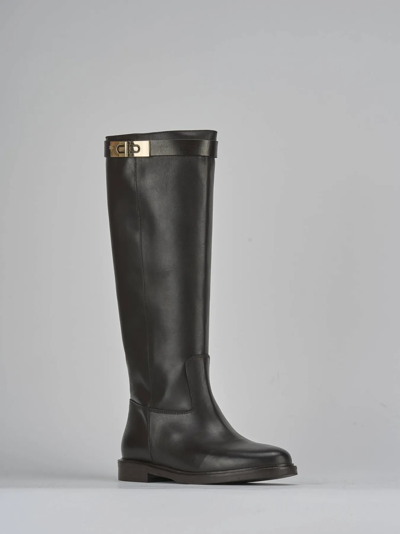 Best Stivali tacco 2cm pelle testa Donna Stivali Tacco Basso