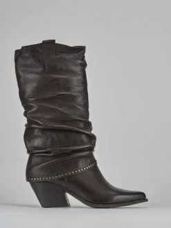 Hot Stivali tacco 8cm pelle testa Donna Stivali Tacco Alto