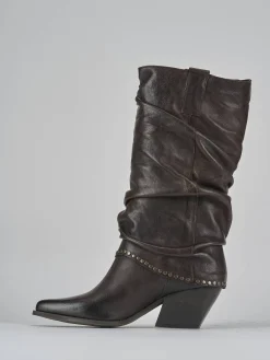 Hot Stivali tacco 8cm pelle testa Donna Stivali Tacco Alto