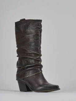 Hot Stivali tacco 8cm pelle testa Donna Stivali Tacco Alto