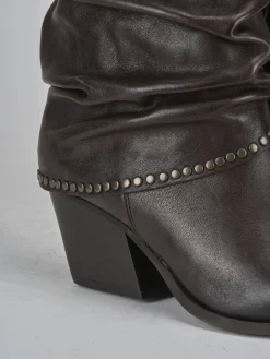 Hot Stivali tacco 8cm pelle testa Donna Stivali Tacco Alto