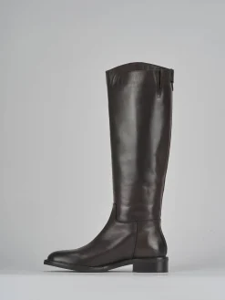 Outlet Stivali tacco 3cm pelle testa Donna Stivali Tacco Basso