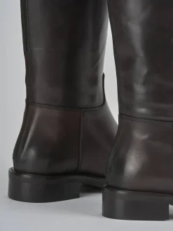 Outlet Stivali tacco 3cm pelle testa Donna Stivali Tacco Basso