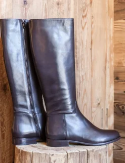 Best Stivali tacco 2cm pelle testa Donna Stivali Tacco Basso