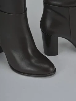 Outlet Stivali tacco 8cm pelle testa Donna Stivali Tacco Alto