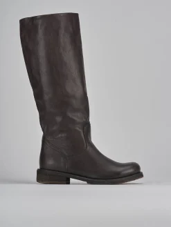 Discount Stivali tacco 2cm pelle testa Donna Stivali Tacco Basso