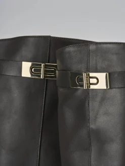 Stivali tacco 8cm pelle testa Donna Stivali Tacco Alto