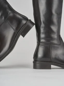 Discount Stivali tacco 2cm pelle testa Donna Stivali Tacco Basso