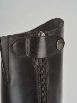 Discount Stivali tacco 2cm pelle testa Donna Stivali Tacco Basso